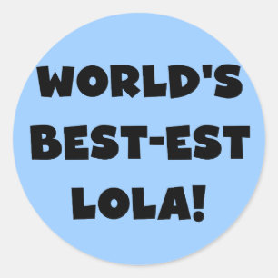 Schwarzweiss-Geschenk T-Shirts des Gut-est Lola Runder Aufkleber