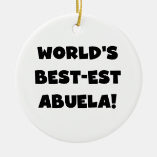 Schwarzweiss-Geschenke des Gut-est Abuela der Welt Keramikornament
