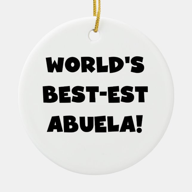 Schwarzweiss-Geschenke des Gut-est Abuela der Welt Keramikornament (Vorne)