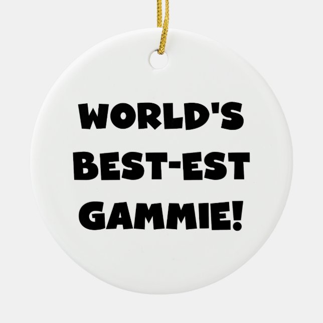 Schwarzweiss-Geschenke des Gut-est Gammie der Welt Keramikornament (Vorne)