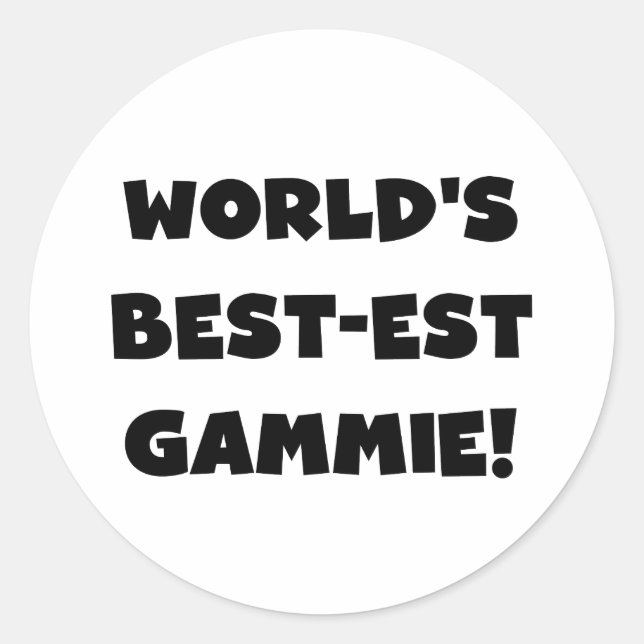 Schwarzweiss-Geschenke des Gut-est Gammie der Welt Runder Aufkleber (Vorderseite)