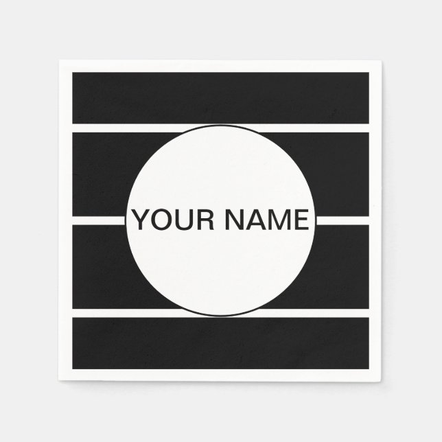 Schwarzweiß gestreift serviette (Vorderseite)