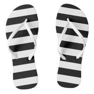 Schwarzweiss-gestreifte drehen Reinfälle um Flip Flops