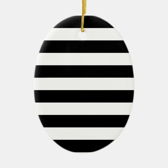 Schwarzweiss-gestreiftes Keramik Ornament (Vorne)