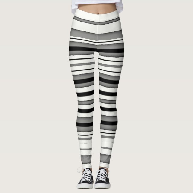 Schwarzweiss-gestreiftes Leggings (Vorderseite)