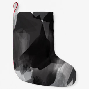Schwarzweiß gestrichene Abstrakte Hintergrundfarbe Kleiner Weihnachtsstrumpf