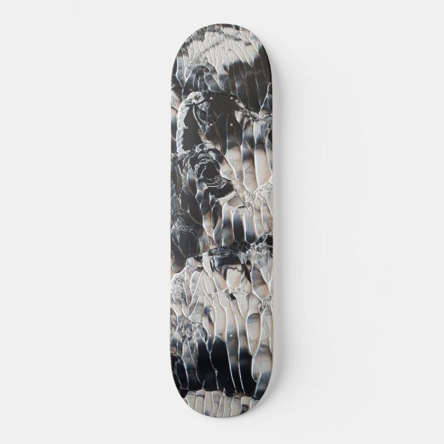 Schwarzweiß gestrichene Wirbel Skateboard Deck (Vorderseite)