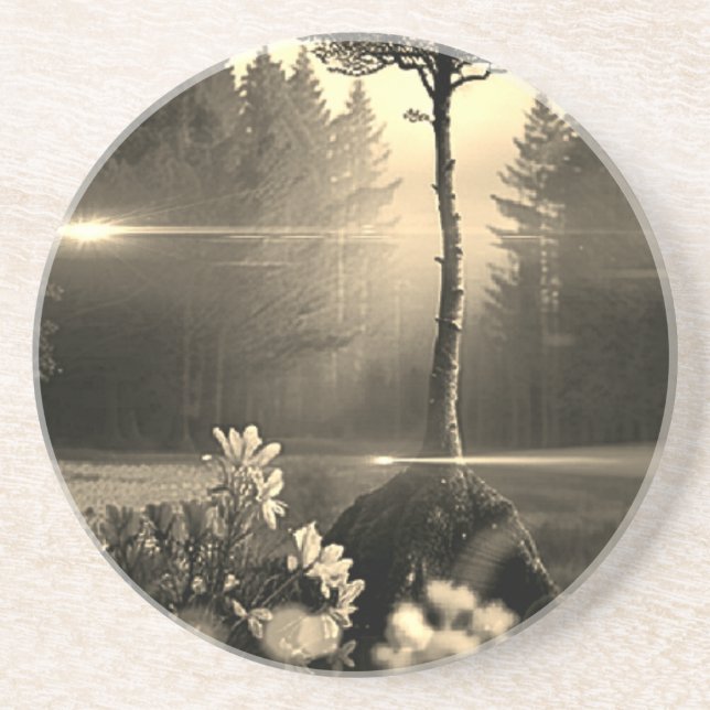 Schwarzweiß Getränkeuntersetzer (Vorne)