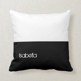 Schwarzweiss-Gewohnheit, die Ihr Name hier Pillow Kissen