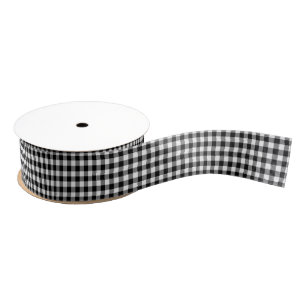 Schwarzweiss-Gingham-Muster-Band Ripsband