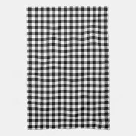 Schwarzweiss-Gingham-Muster-Geschirrtücher Geschirrtuch
