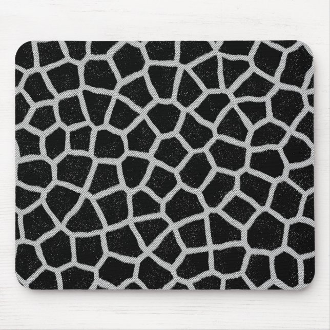 Schwarzweiss-Giraffen-Druck Mousepad (Vorne)