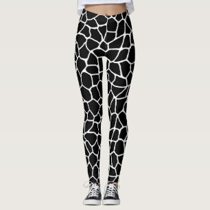 Schwarzweiss-Giraffen-Druck-Tier-Muster Leggings