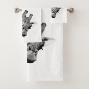 Schwarzweiss-Giraffen-Tier Badhandtuch Set