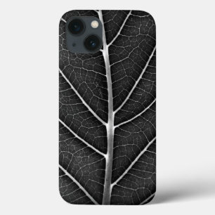 Schwarzweiß glühendes Blatt Nahaufnahme Case-Mate iPhone Hülle