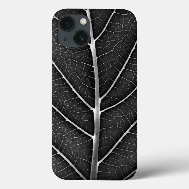 Schwarzweiß glühendes Blatt Nahaufnahme Case-Mate iPhone Hülle (Rückseite)
