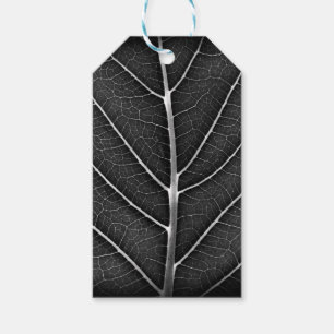Schwarzweiß glühendes Blatt Nahaufnahme Geschenkanhänger