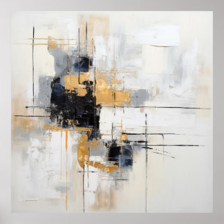 Schwarzweiß-Goldposter Poster