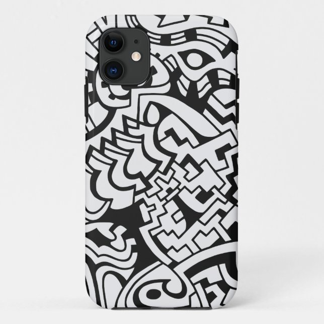 Schwarzweiss-Graffitistraßenkunst Case-Mate iPhone Hülle (Rückseite)