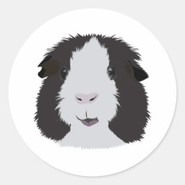 Schwarzweiß-Guinea Runder Aufkleber