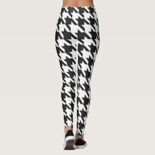 Schwarzweiss-Hahnentrittmuster-Muster Leggings