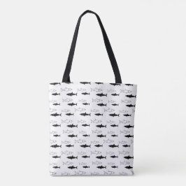 Schwarzweiss-Haifisch-Muster-Taschen-Tasche