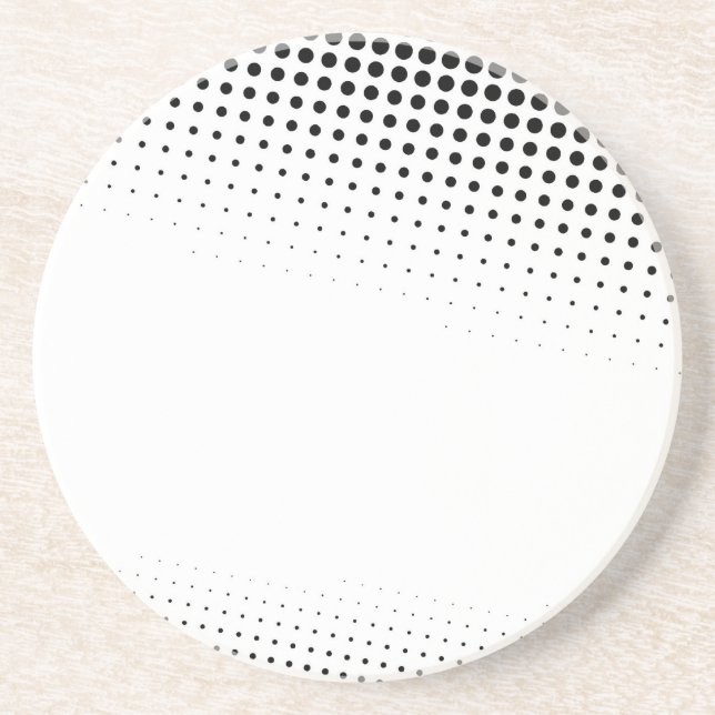 Schwarzweiss-Halbtonpunkte gemasert Untersetzer (Vorne)