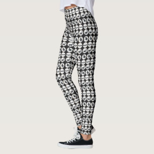 Schwarzweiss-Halloween-Entwurfs-Leggings Leggings