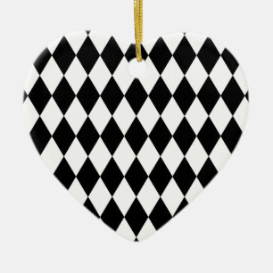 Schwarzweiss-Harlekin-Muster Keramikornament