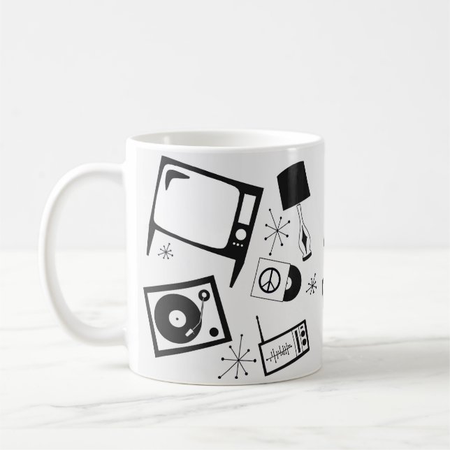 Schwarzweiß-Haushaltsdesigns Kaffeetasse (Links)