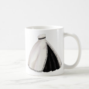 Schwarzweiss-Hochzeits-Kleid Tasse