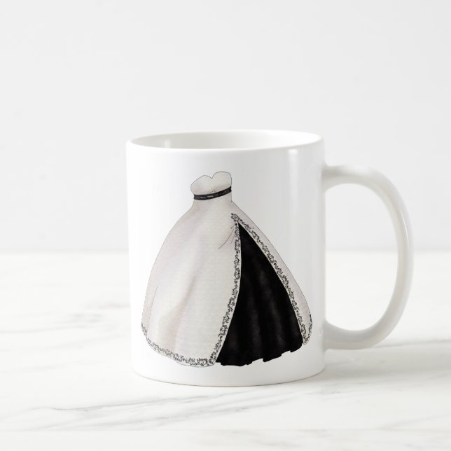 Schwarzweiss-Hochzeits-Kleid Tasse (Rechts)