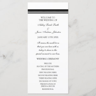 Schwarzweiss-Hochzeits-Programm Programm