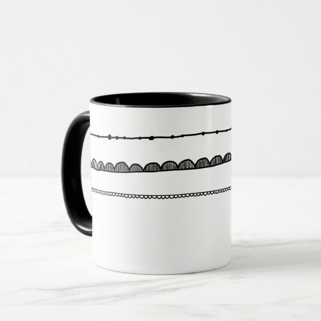 Schwarzweiss-hübsches Muster der Muster-Tasse | Tasse (Vorderseite Links)