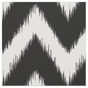 Schwarzweiss-Ikat Zickzack Stoff