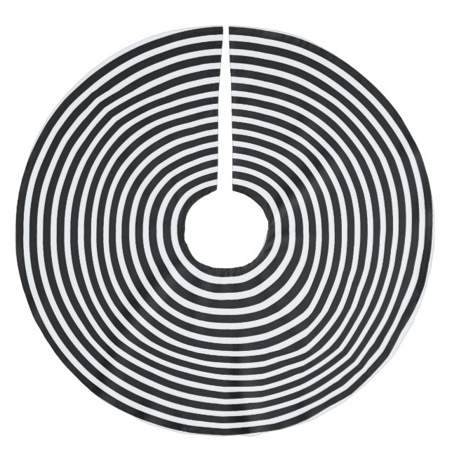 Schwarzweiss-Illusions-Kreise Polyester Weihnachtsbaumdecke (Vorderseite)