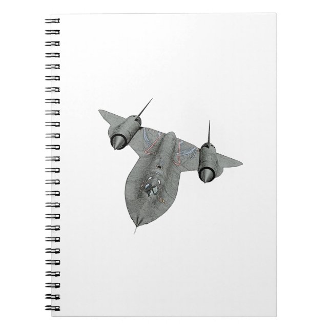 Schwarzweiss-Illustration der Amsel-SR71 Notizblock (Vorderseite)
