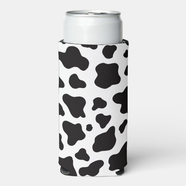Schwarzweiß-Imitat Cowhide Selters Dosenkühler (Seltzer Vorderseite)