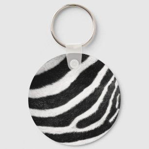 Schwarzweiss-Imitatpelzstreifen Zebra-Druck Schlüsselanhänger