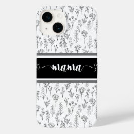 Schwarzweiß-iPhone-Gehäuse für Mama Case-Mate iPhone 14 Hülle