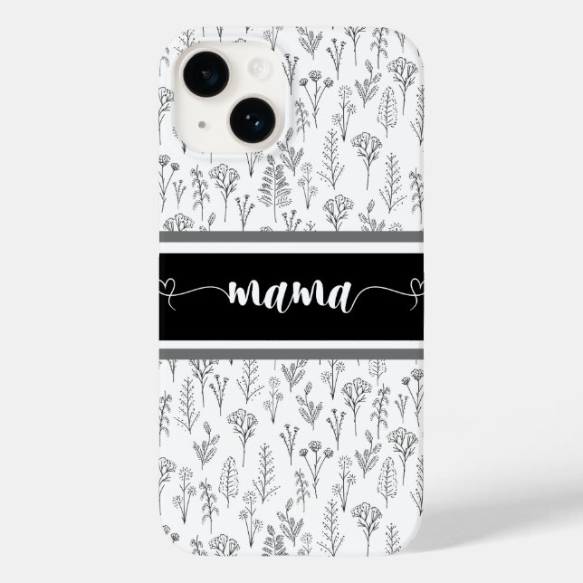 Schwarzweiß-iPhone-Gehäuse für Mama Case-Mate iPhone Hülle (Rückseite)