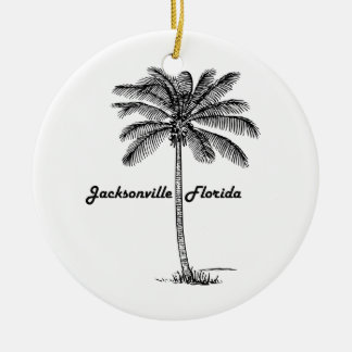 Schwarzweiss-Jacksonville- u. Palmenentwurf Keramik Ornament