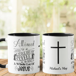 Schwarzweiß, Kaffee & Jesus, Christlich Tasse