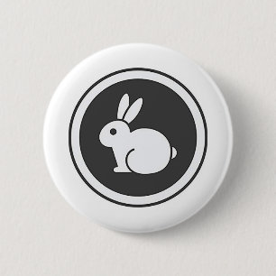 Schwarzweiss-Kaninchen Button