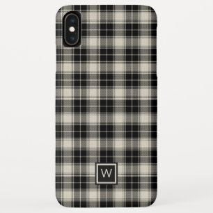Schwarzweiß Kariert mit Monogramm Case-Mate iPhone Hülle