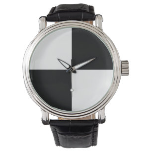 Schwarzweiss-kariertes Armbanduhr