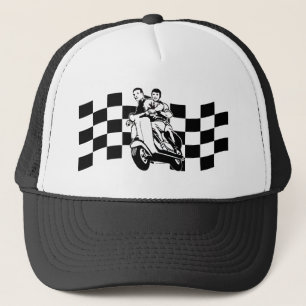 Schwarzweiss-Karorollerreiter Truckerkappe