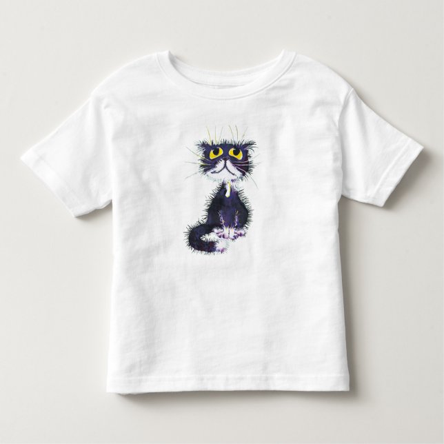 Schwarzweiss-Katze Kleinkind T-shirt (Vorderseite)