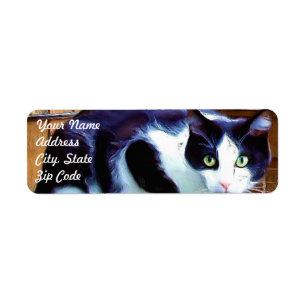 Schwarzweiss-Katzen-Adressen-Etiketten