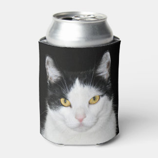 Schwarzweiss-Katzen-Porträt Dosenkühler